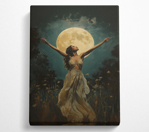 A Canvas Print of Golden Moon Embrace Canvas Print