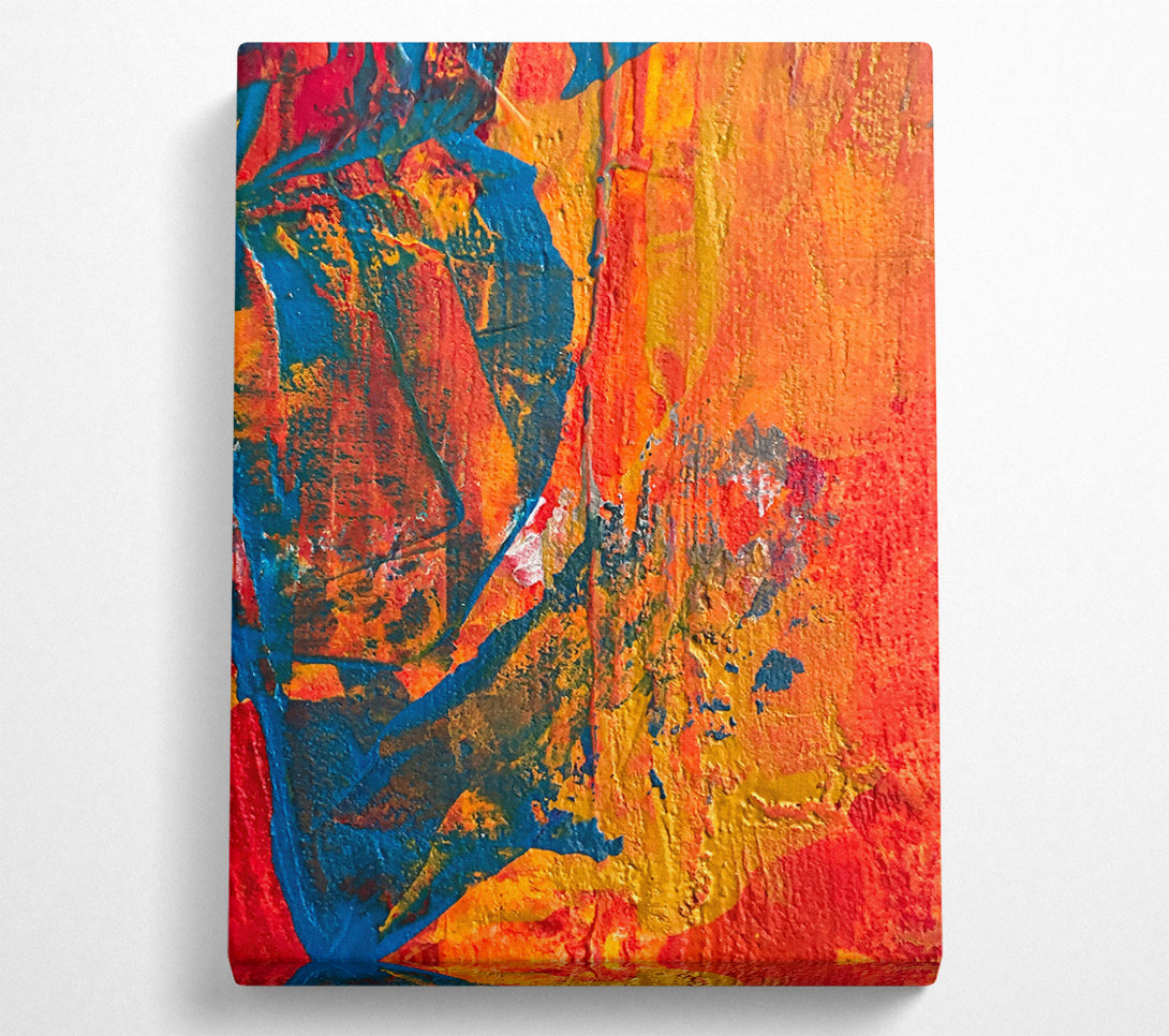  A Canvas Print of Orange Abstract Expressionism Canvas Art
