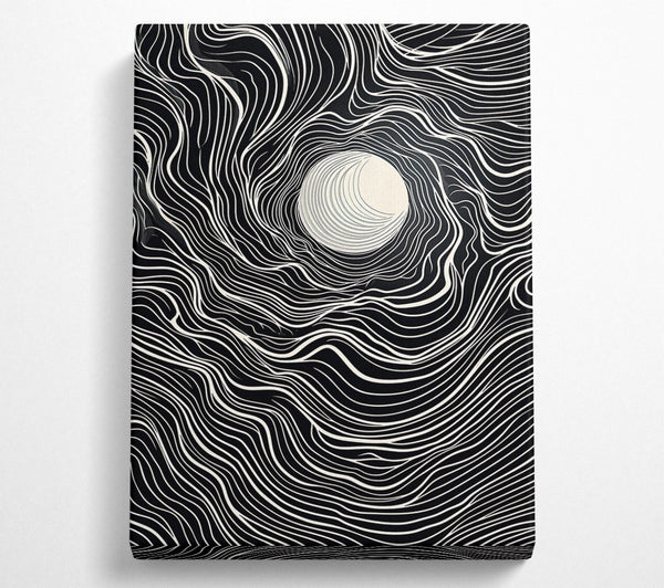 A Canvas Print of White Lines In Black Canvas Print