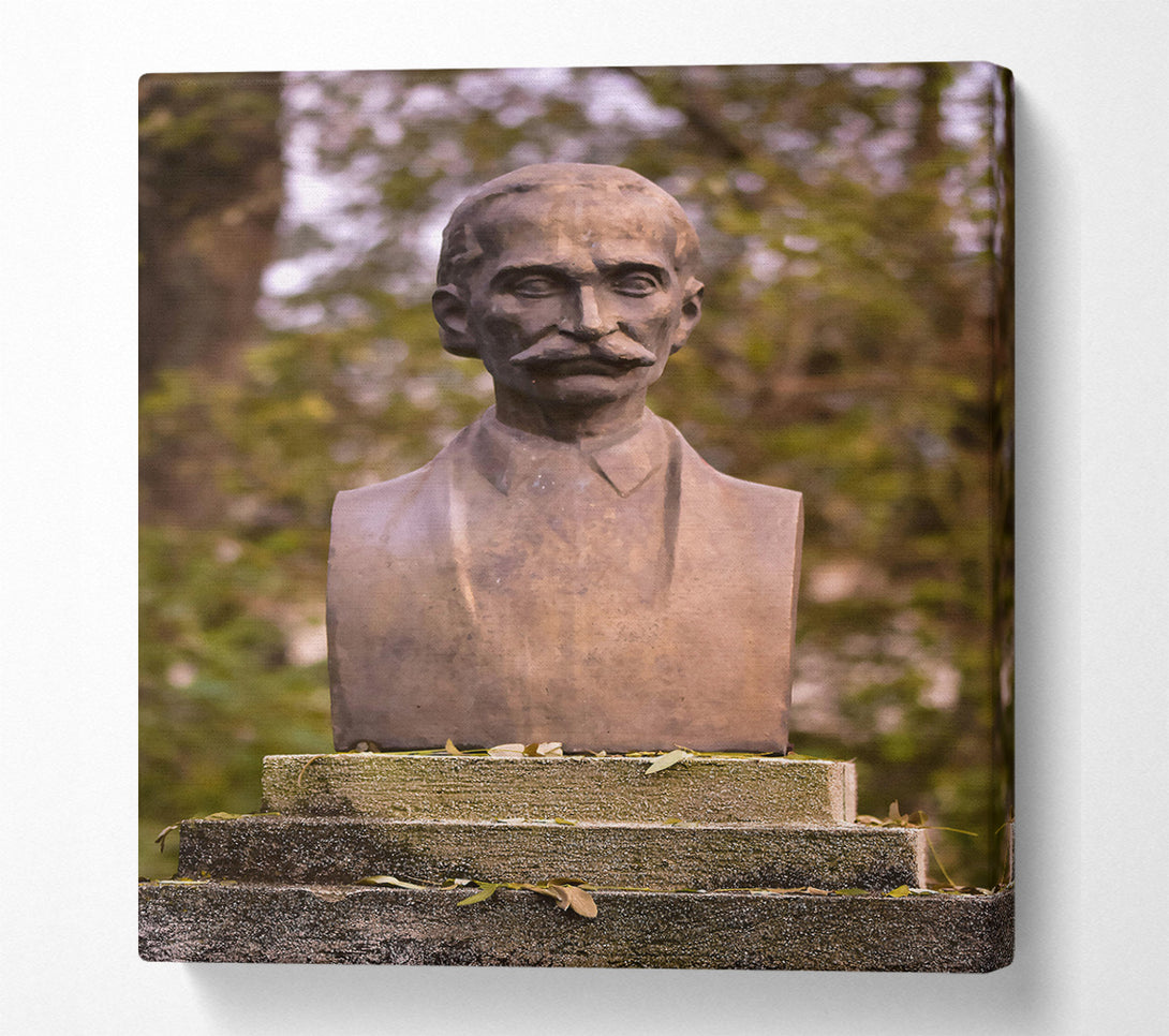  A Canvas Print of Bronze Man In Fall Canvas Print