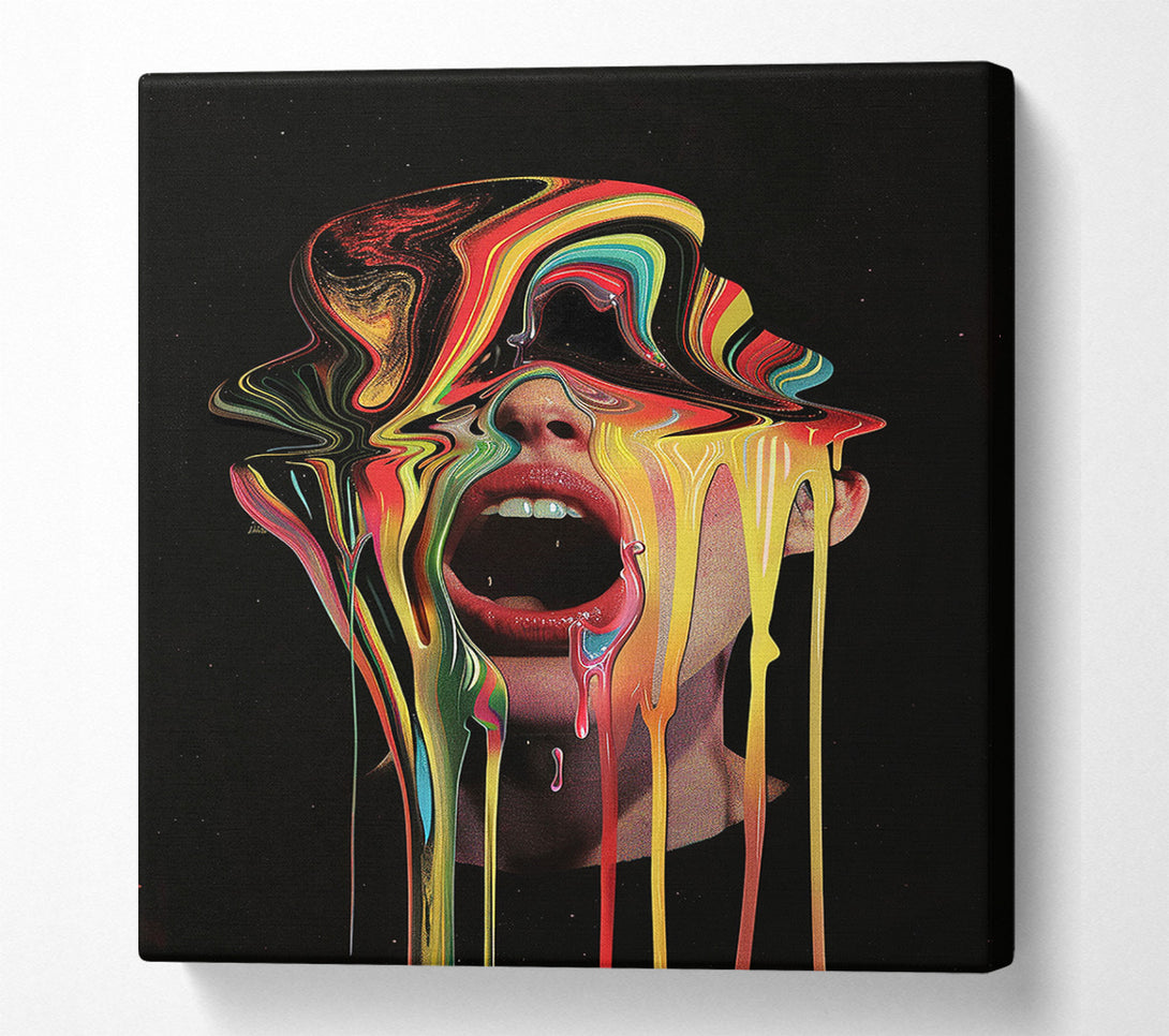  A Canvas Print of Dripping Paint Scream Canvas Art