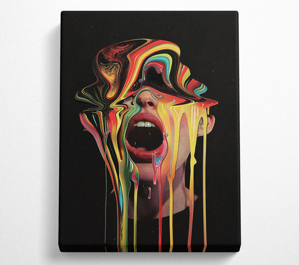  A Canvas Print of Dripping Paint Scream Canvas Art
