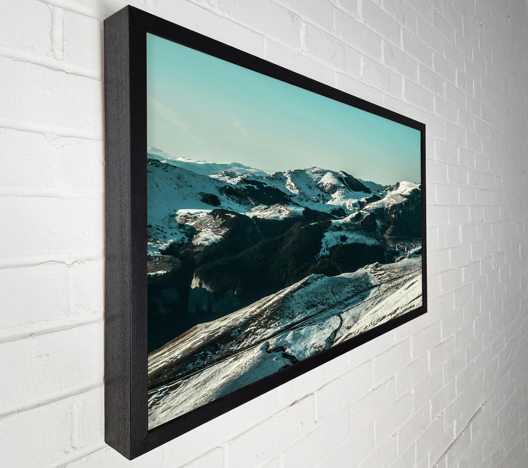  A Canvas Print of Teal Mountain Range Canvas Art