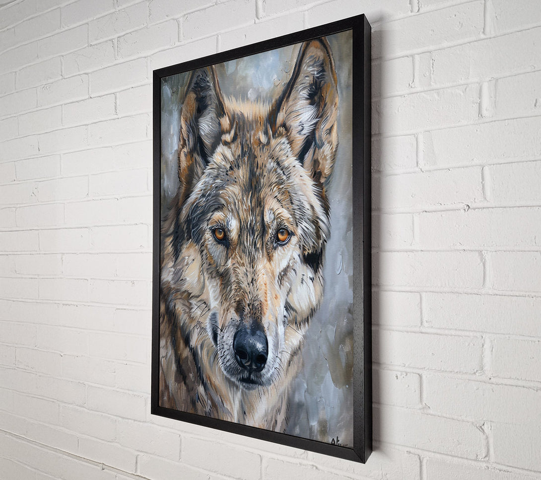  A Canvas Print of Golden Wolf Portrait Canvas Wall Art