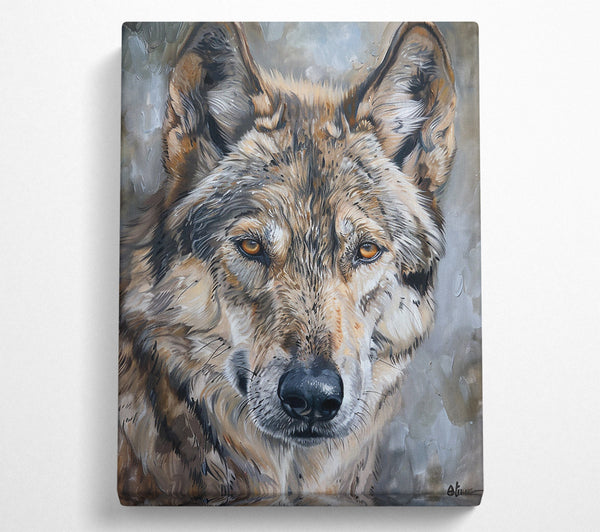  A Canvas Print of Golden Wolf Portrait Canvas Wall Art