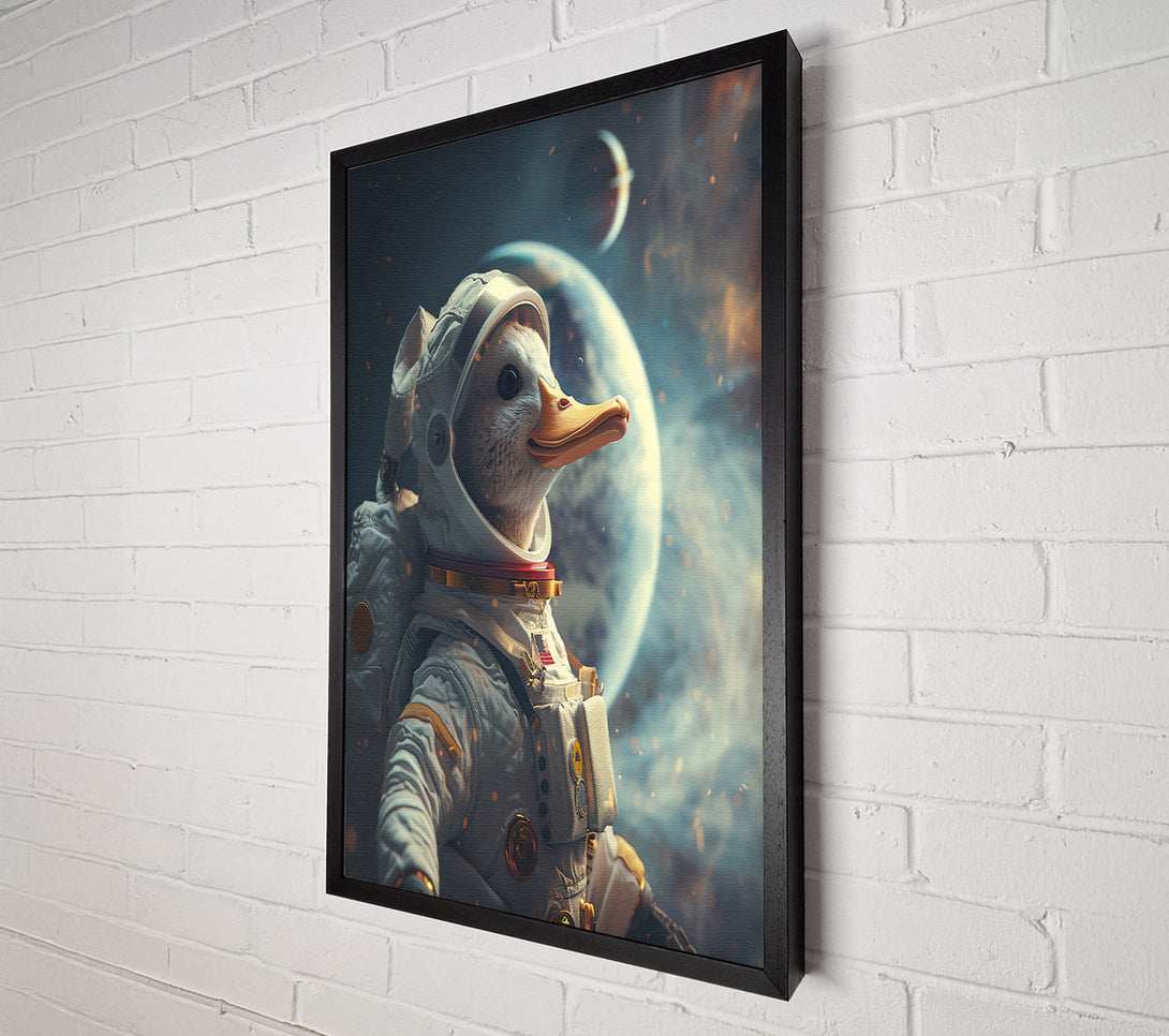  A Canvas Print of Duck In Space Canvas Print