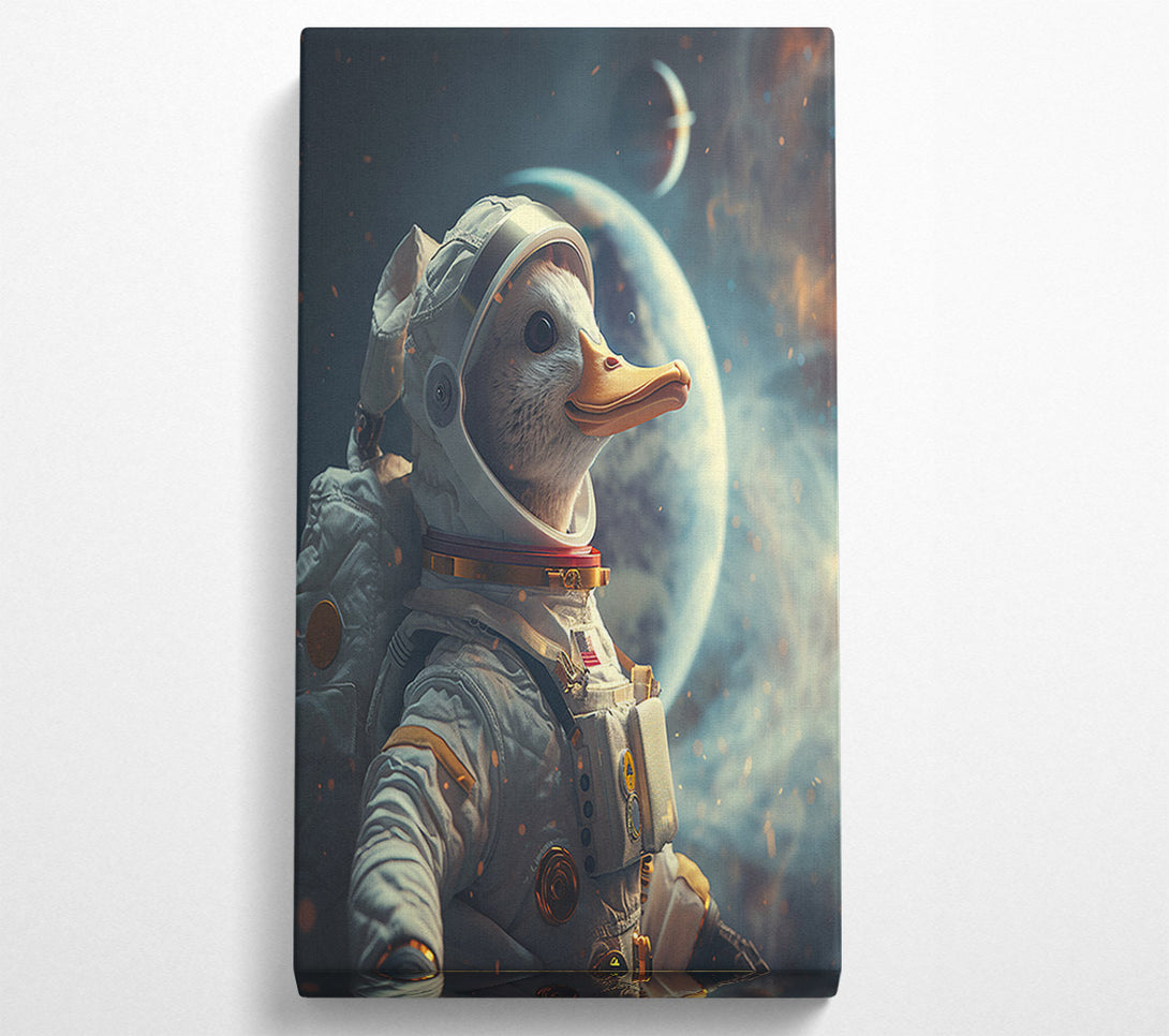  A Canvas Print of Duck In Space Canvas Print