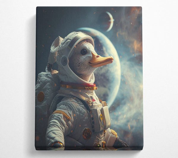  A Canvas Print of Duck In Space Canvas Print