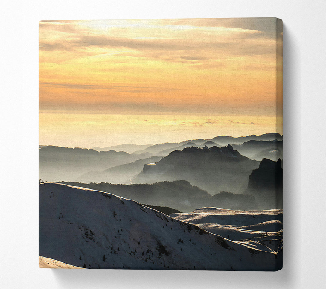  A Canvas Print of Golden Mountain Layers Canvas Print