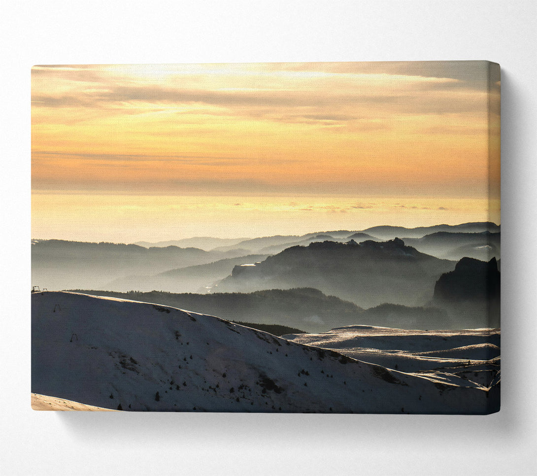  A Canvas Print of Golden Mountain Layers Canvas Print