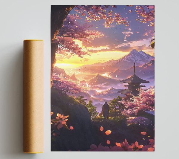 Golden Sunset Sakura Print