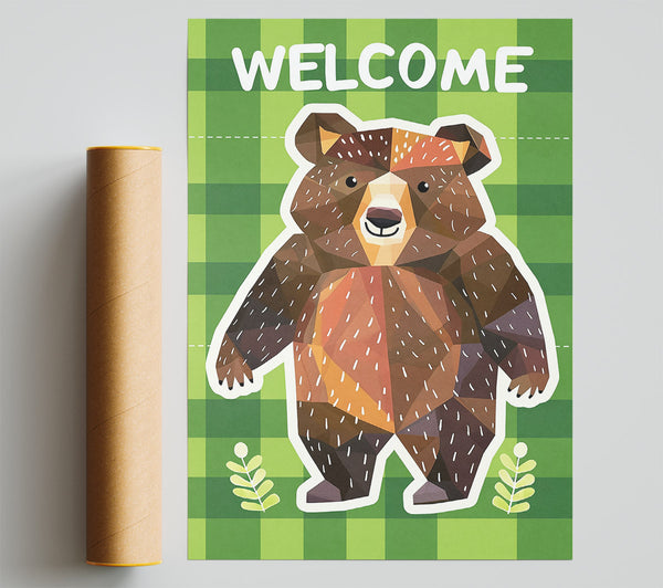 Brown Bear Welcome Poster