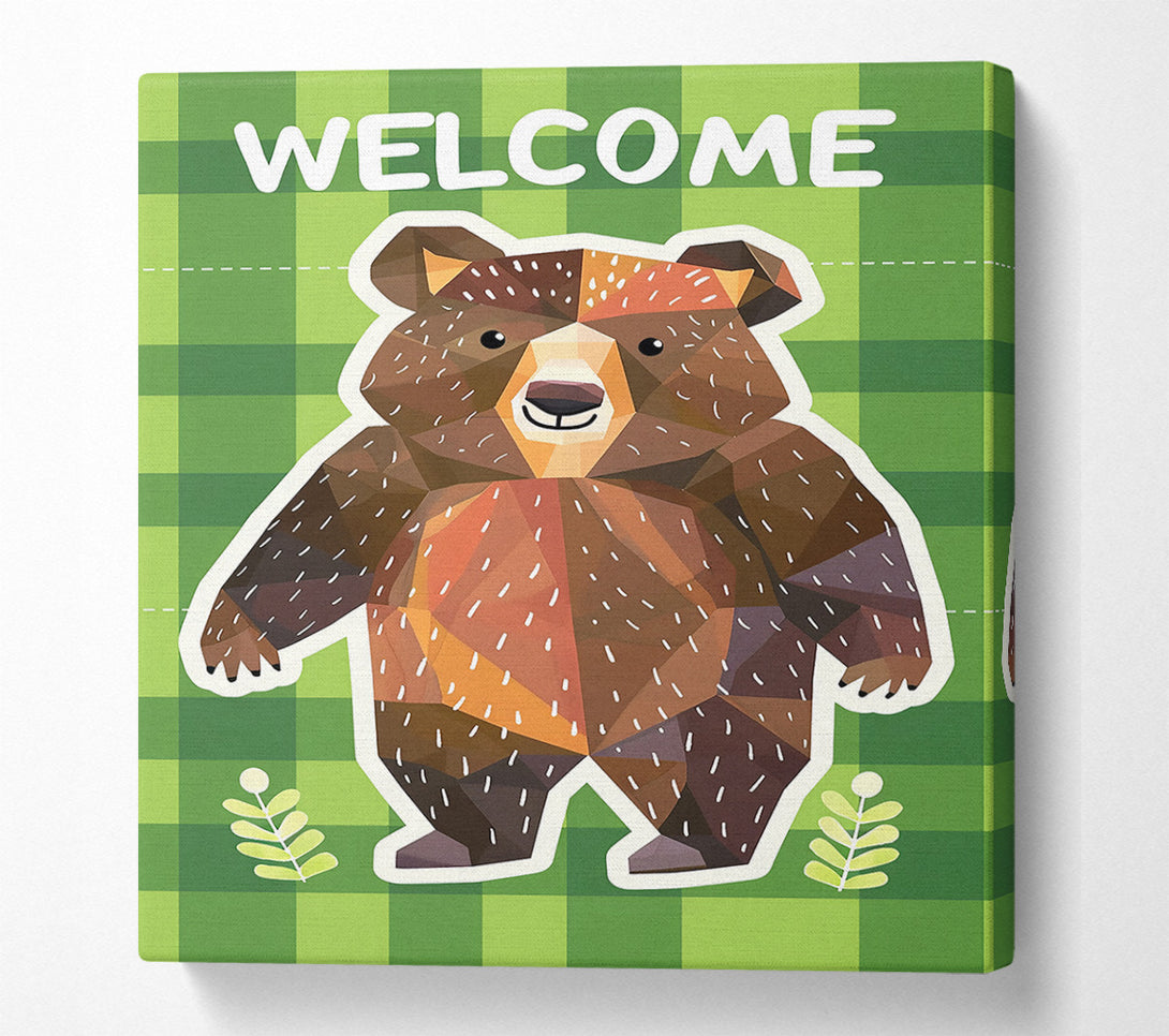  A Canvas Print of Brown Bear Welcome Canvas Art