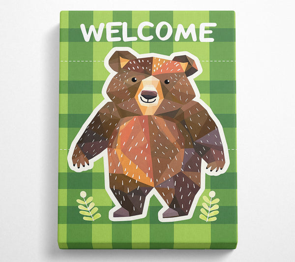  A Canvas Print of Brown Bear Welcome Canvas Art