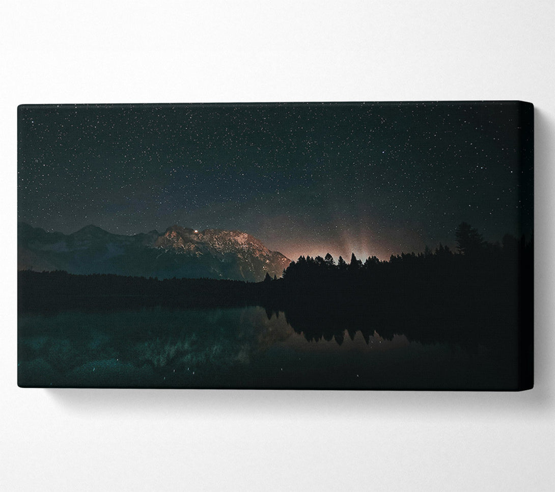  A Canvas Print of Blue Night Sky Reflection Canvas Wall Art