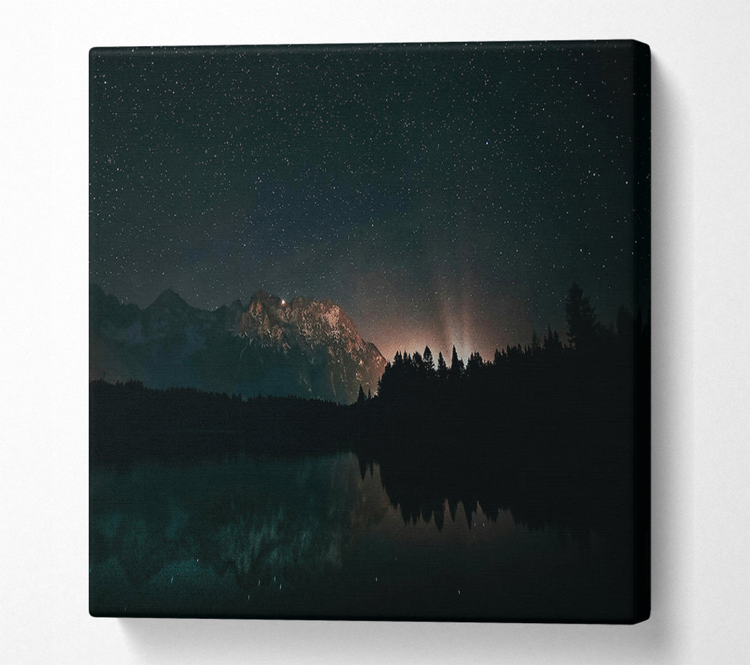  A Canvas Print of Blue Night Sky Reflection Canvas Wall Art