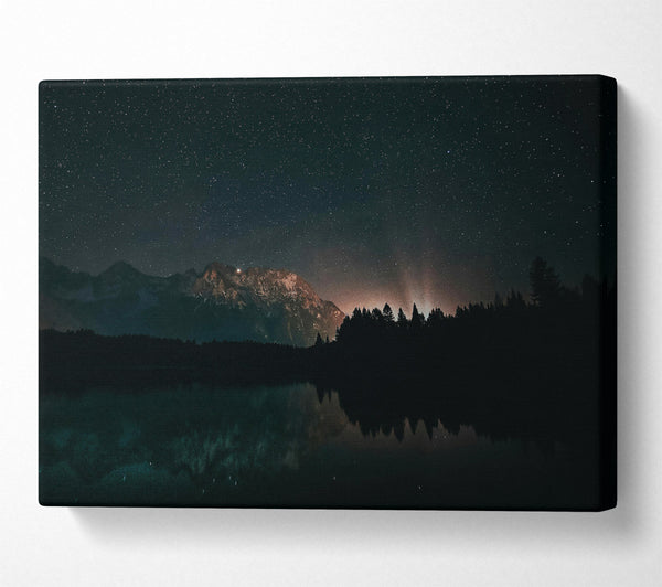  A Canvas Print of Blue Night Sky Reflection Canvas Wall Art