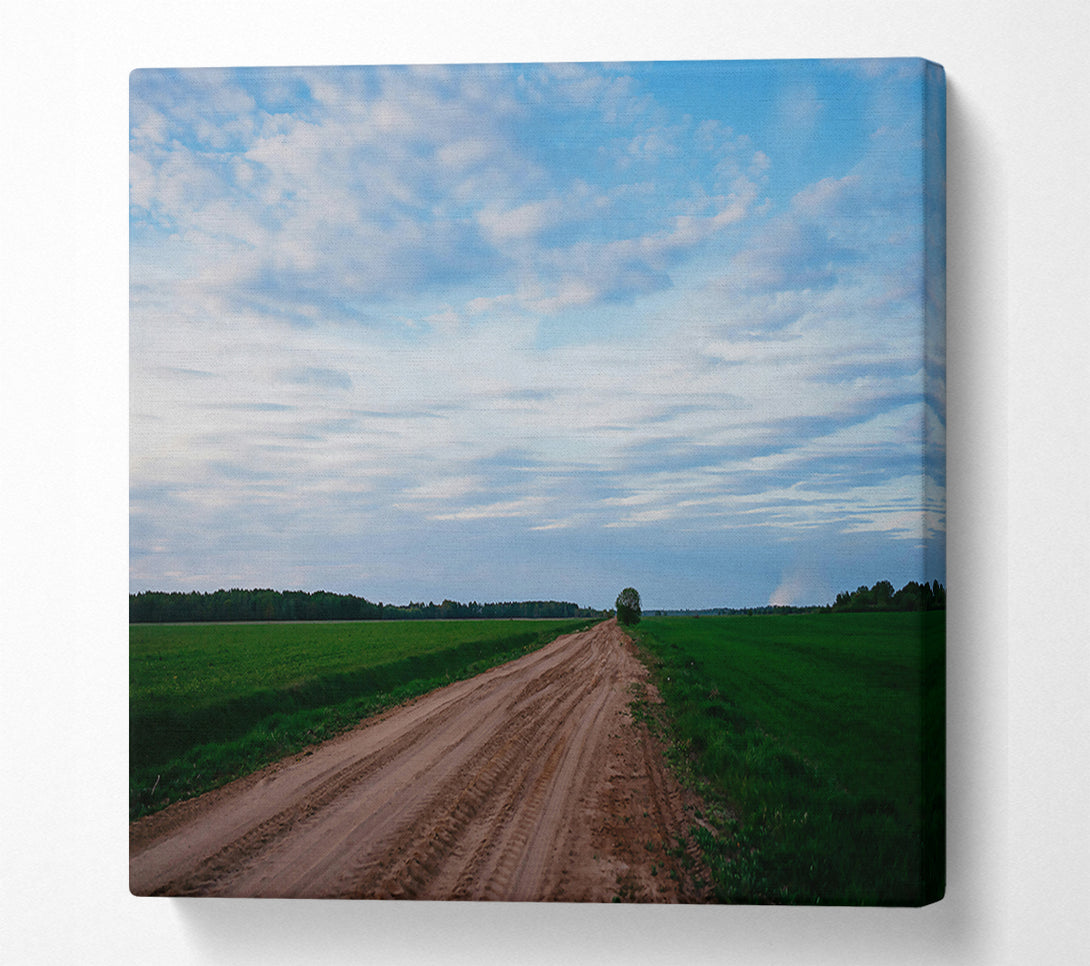  A Canvas Print of Blue Sky Country Road Canvas Wall Art