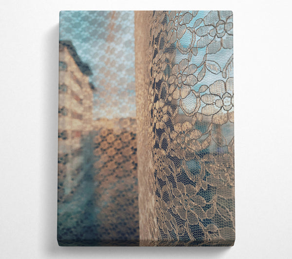  A Canvas Print of Golden Lace Curtain Canvas Print