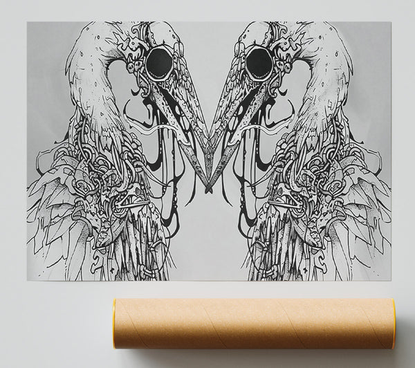 Black Winged Embrace Giclee Print