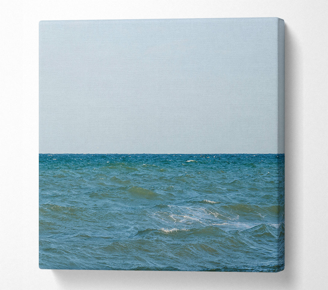  A Canvas Print of Teal Ocean Horizon Canvas Art