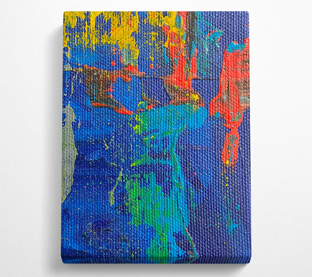  A Canvas Print of Blue Abstract Drips Canvas Wall Art