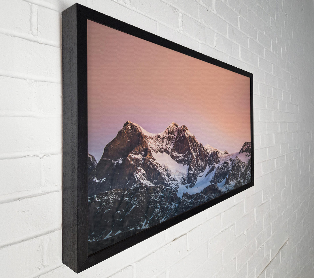  A Canvas Print of Pink Mountain Peaks Canvas Wall Art