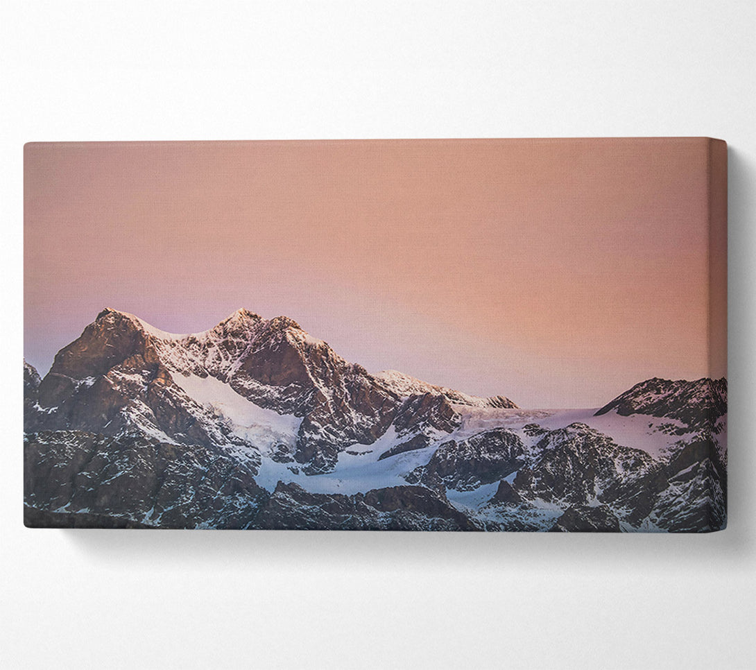  A Canvas Print of Pink Mountain Peaks Canvas Wall Art