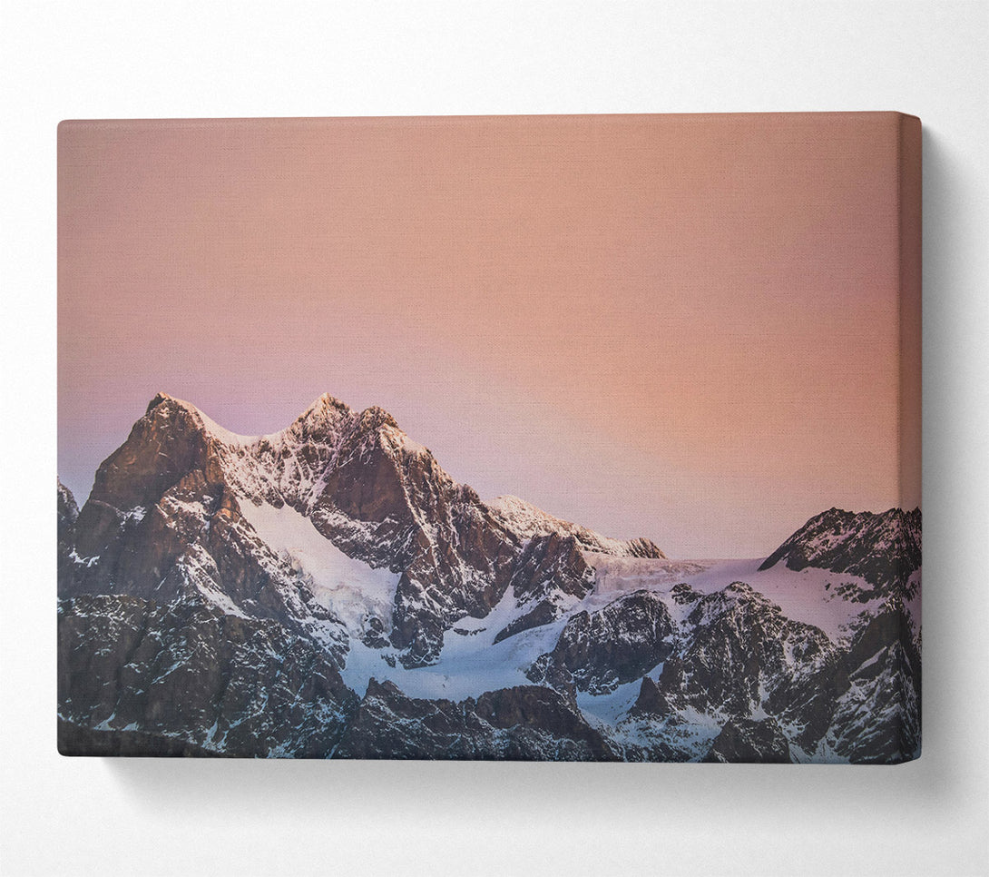  A Canvas Print of Pink Mountain Peaks Canvas Wall Art