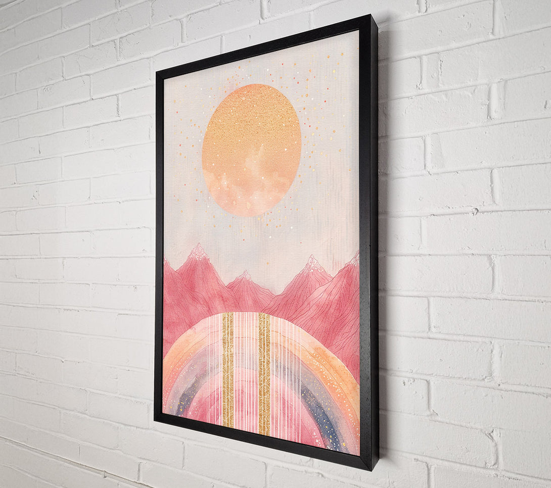  A Canvas Print of Pink Mountain Sunset Canvas Print