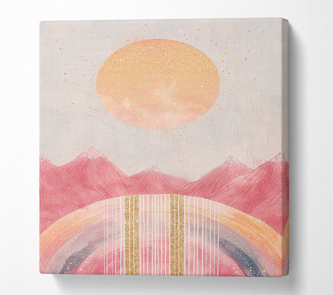  A Canvas Print of Pink Mountain Sunset Canvas Print