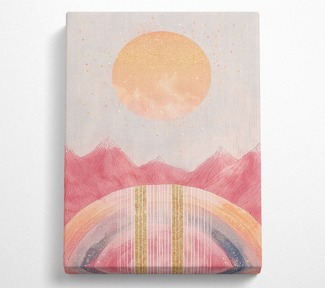  A Canvas Print of Pink Mountain Sunset Canvas Print