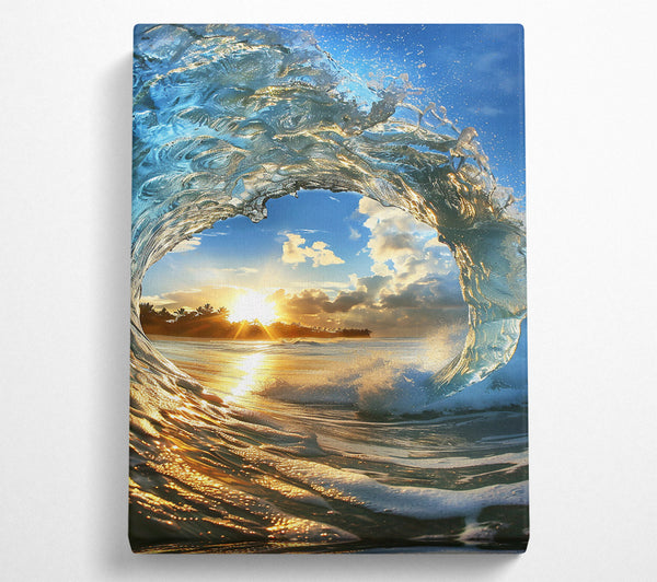  A Canvas Print of Golden Wave Embrace Canvas Art