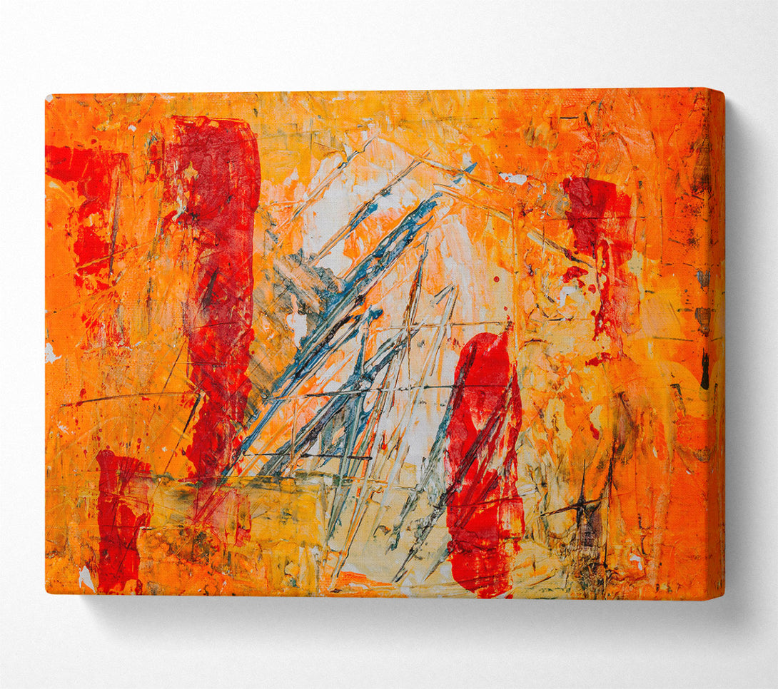  A Canvas Print of Orange Abstract Expressionism Canvas Art