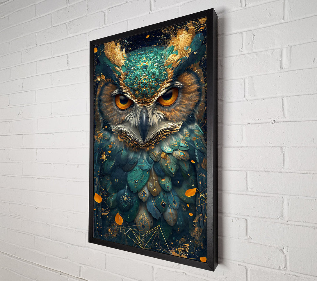  A Canvas Print of Emerald Owl'S Gaze Canvas Print