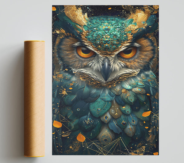 Emerald Owl'S Gaze Poster