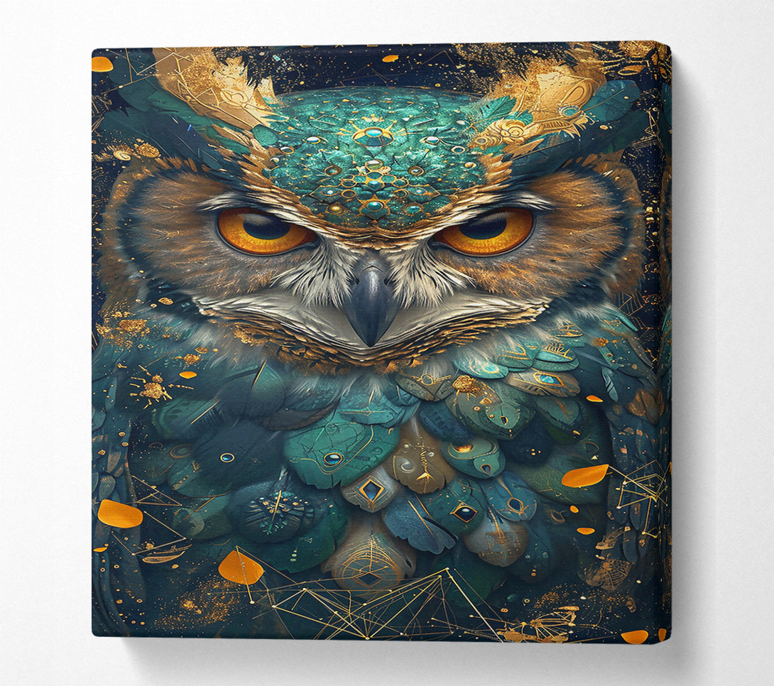  A Canvas Print of Emerald Owl'S Gaze Canvas Print