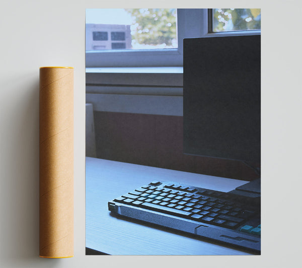 Blue Light Keyboard Print
