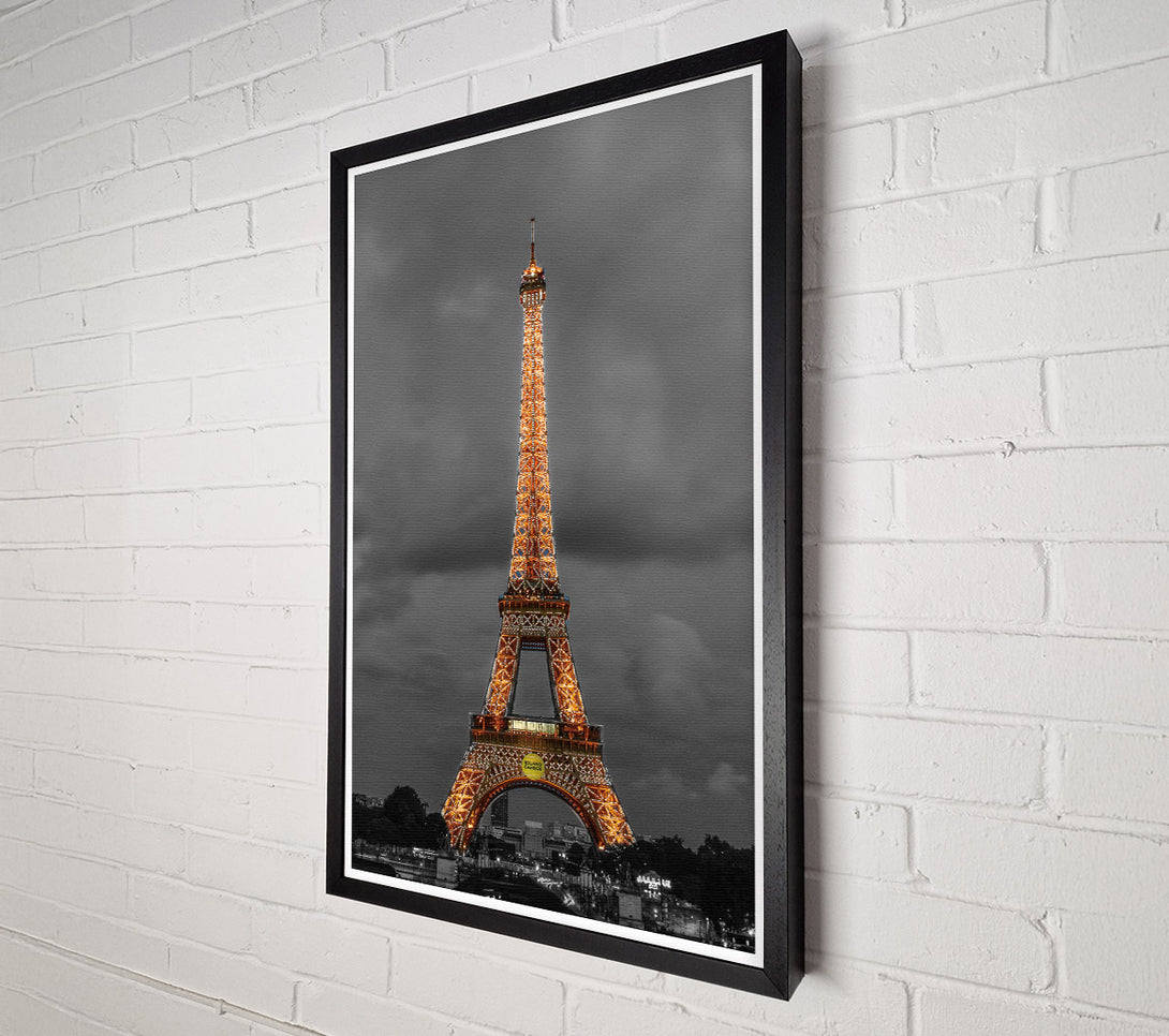  A Canvas Print of Eiffel Tower In Lights Canvas Print
