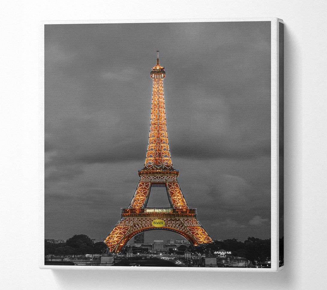  A Canvas Print of Eiffel Tower In Lights Canvas Print