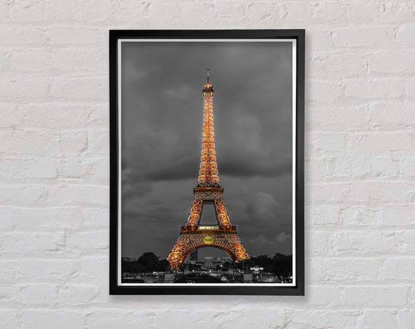 Eiffel Tower In Lights Framed Print