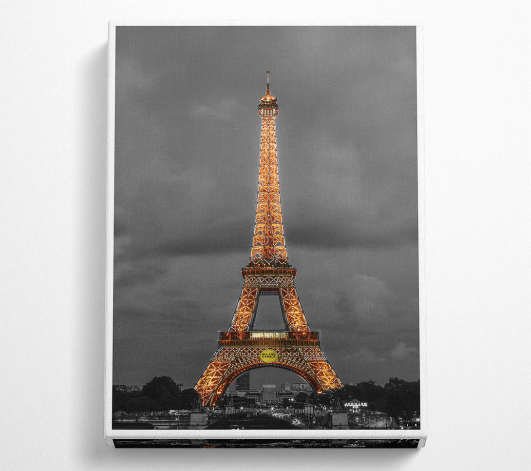  A Canvas Print of Eiffel Tower In Lights Canvas Print