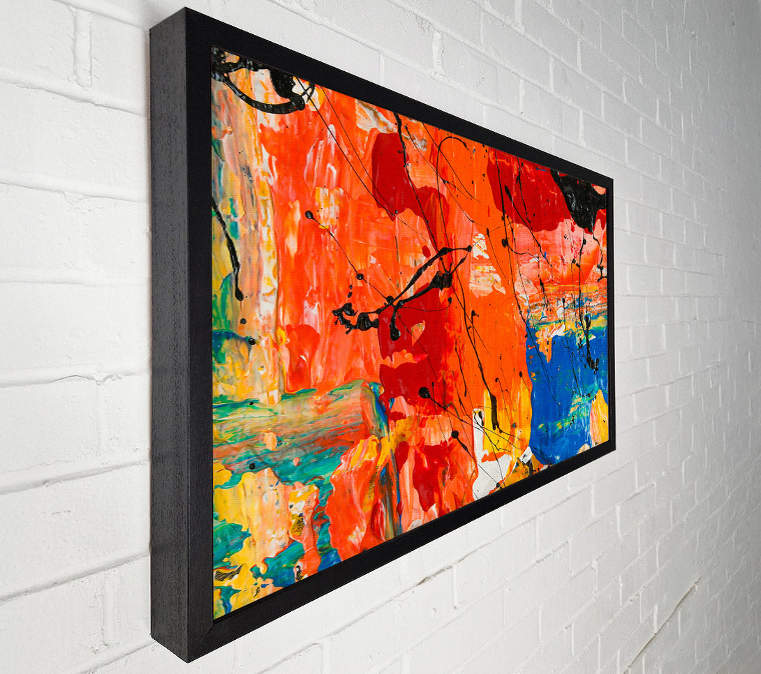  A Canvas Print of Orange Abstract Drips Canvas Print