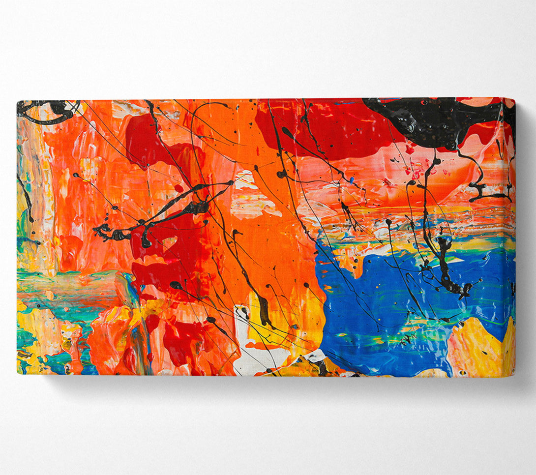  A Canvas Print of Orange Abstract Drips Canvas Print