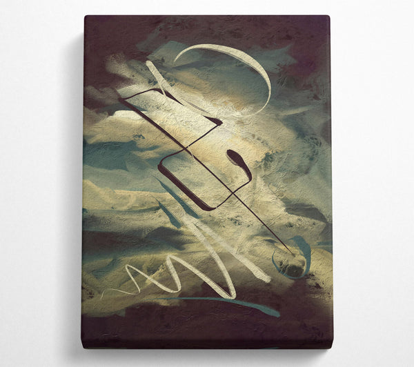  A Canvas Print of Beige Abstract Strokes Canvas Wall Art