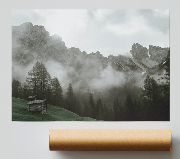 Green Mist Mountains Poster