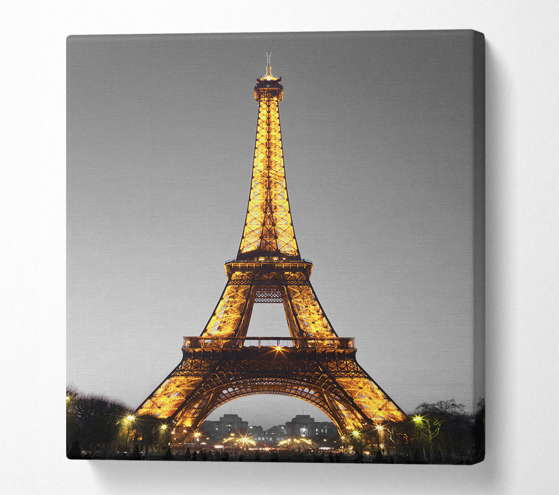  A Canvas Print of Eiffel Tower Paris At Night Canvas Wall Art