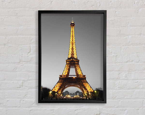 Eiffel Tower Paris At Night Framed Print