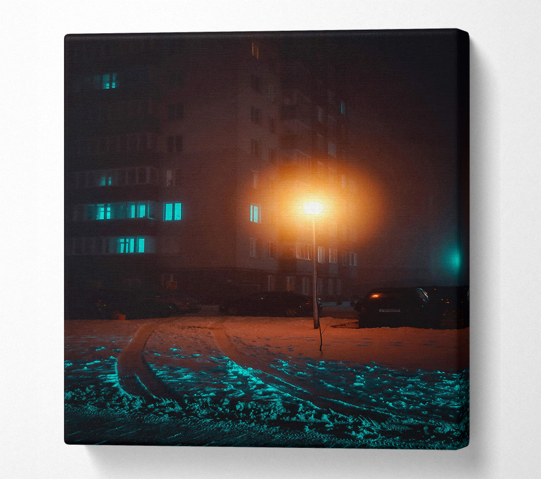 A Canvas Print of Teal Night Glow Canvas Wall Art