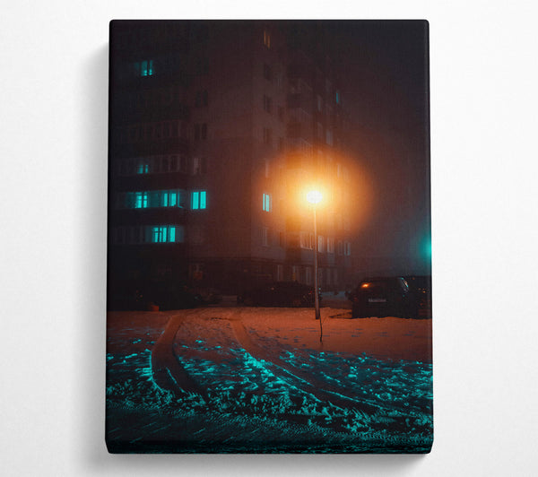  A Canvas Print of Teal Night Glow Canvas Wall Art